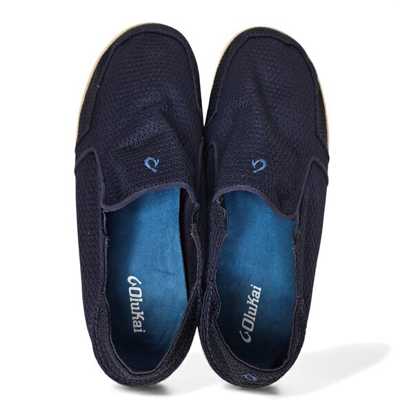 Olukai Nohea Mesh Top Loafers Men's Navy Slip On Hawaiian Resort Style Comfy 13 - Picture 5 of 9